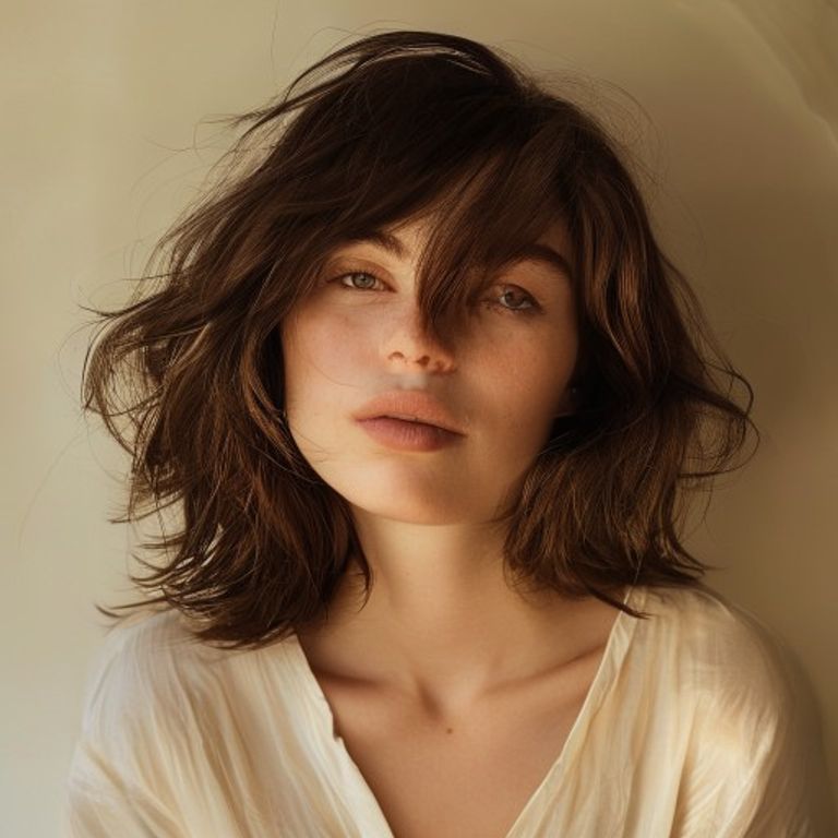 Z brunetki w słoneczny balayage — przed